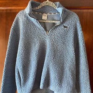 VS Pink Fuzzy Sweatshirt Blue